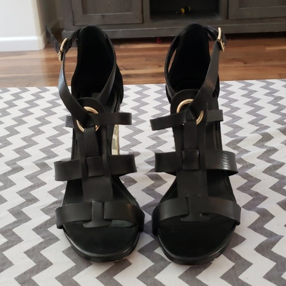 White House Black Market Shoes - Womens WHBM black strappy heels